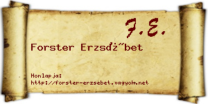Forster Erzsébet névjegykártya