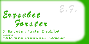 erzsebet forster business card